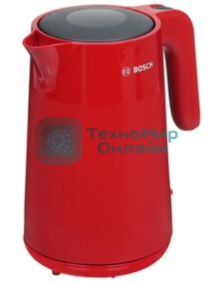 Электрочайник Bosch TWK2M164 красный, 1.7 л, 2400 Вт, скрытый нагревательный элемент