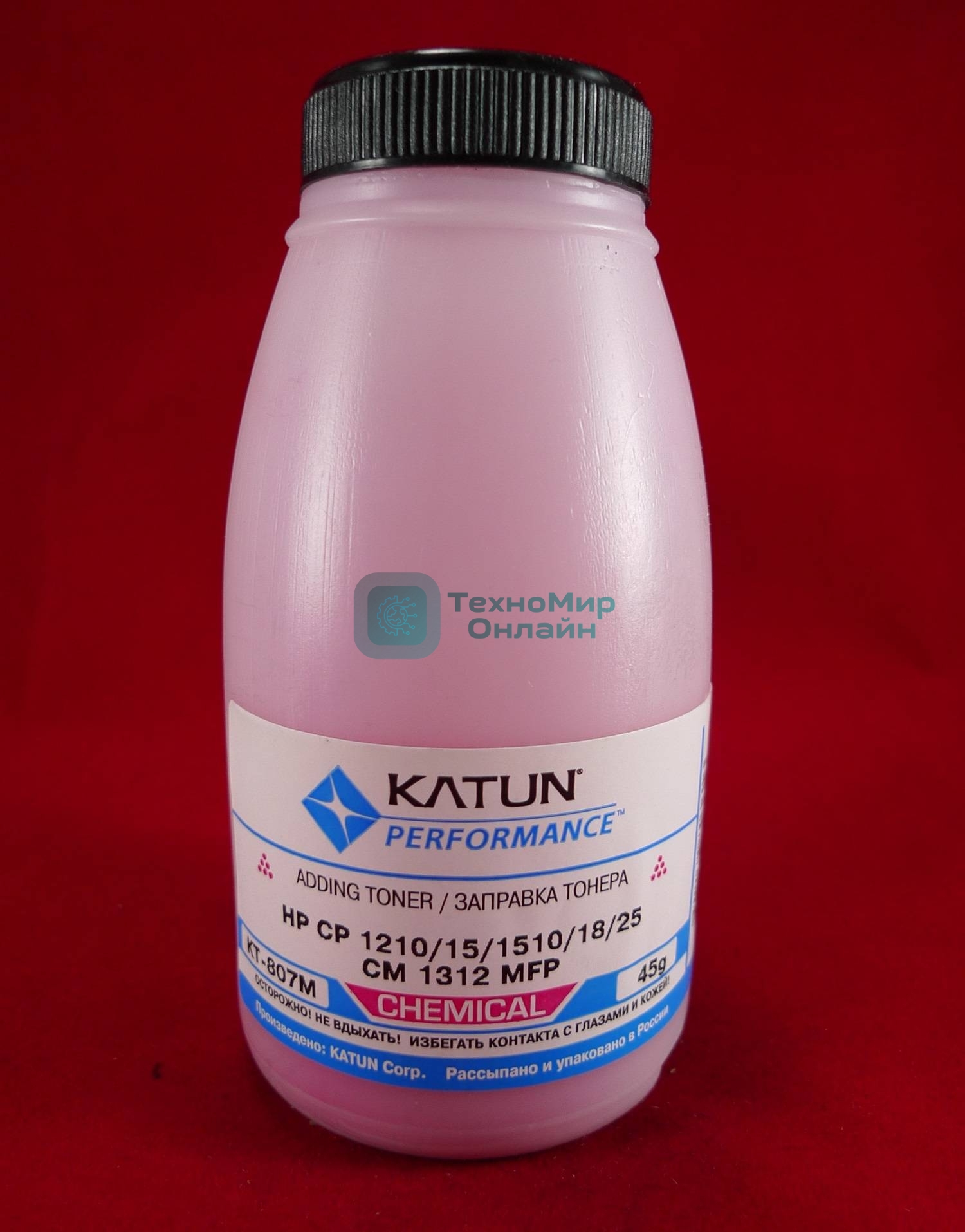 Тонер HP CP 1210/15/1510/18/25/CM 1312 MFP Magenta, химический (фл.45г.) Katun фас. Россия