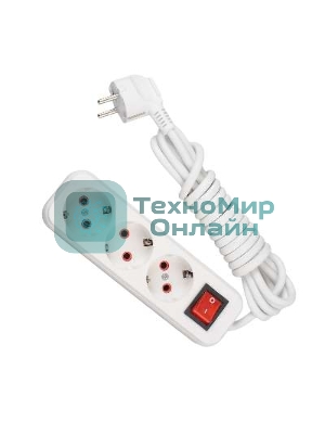 Удлинитель 3х3 м с заземл. 16А IP20 с выкл. Lezard 720-0303-302