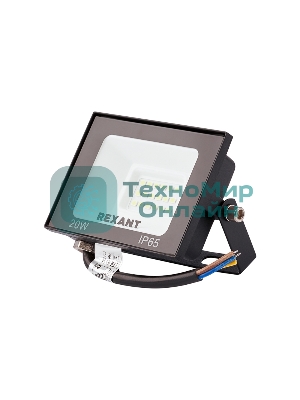 Прожектор Rexant СДО 20 Вт 1600 Лм 4000 K черный корпус