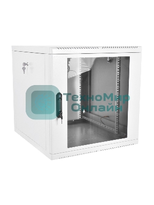 Шкаф телекоммуникационный настенный разборный 12U (600х650), съемные стенки, дверь стекло