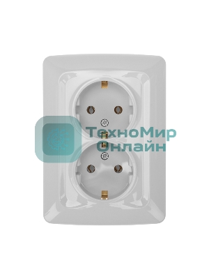 Розетка Kranz 2-ая DEA с/з с/у 16А белый (1/10/100)