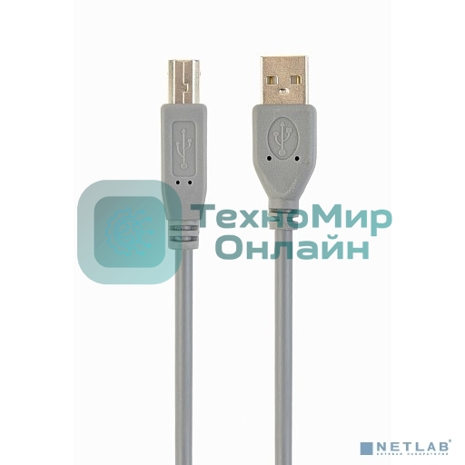 Кабель Filum USB 2.0, 1.8 м., серый, разъемы: USB A male-USB B male, пакет. (FL-C-U2-AM-BM-1.8M)