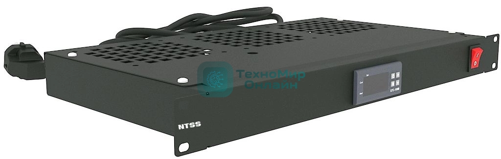 Модуль вентиляторный NTSS (NTSS-FAN3/19T-BL) 3 вент. с термостатом с контроллером черный