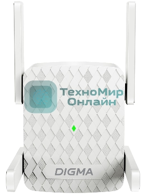 Повторитель беспроводного сигнала Digma D-WR400 AC1200 10/100BASE-TX/Wi-Fi белый