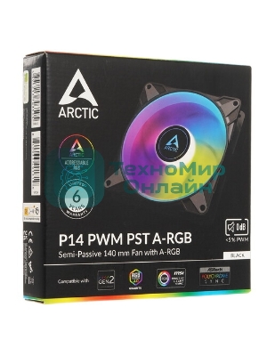 Вентилятор для корпуса ARCTIC P14 PWM PST A-RGb 0dB черный - retail (ACFAN00239A)