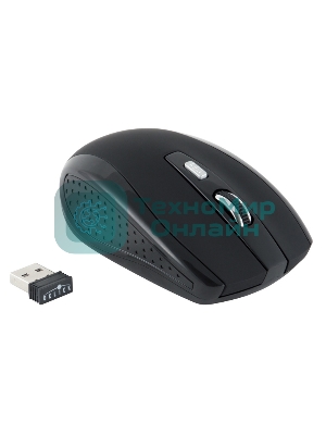 Мышь беспроводная Oklick 455MW черный, 1600 dpi, радиоканал, USB, кнопки - 6