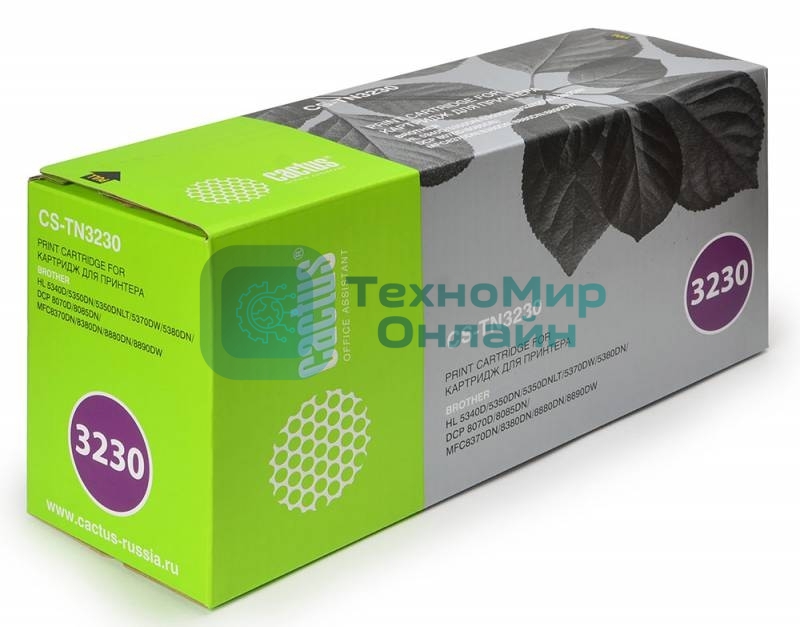 Картридж лазерный Cactus CS-TN3230 черный (3000 стр.) для Brother HL-5340D/5350DN/5370DW/DCP-8070D/8085DN