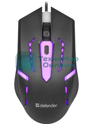 Мышь проводная Defender Hit MB-601 черный, 1200 dpi, USB, кнопки - 4