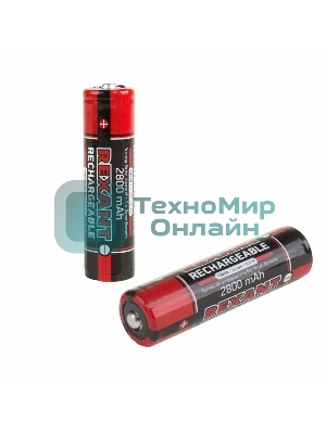 Аккумулятор Rexant 18650 с защитой Li-ion 2800 mAh 3.7 В 1 шт. блистер