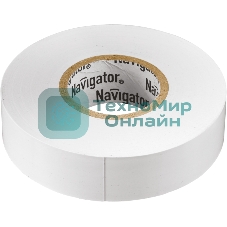 Изолента ПВХ Navigator 19 мм (рул.20м) бел. NIT-A19-20/WH