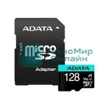 Флеш карта MICRO SDXC 128Gb W/AD. AUSDX128GUI3V30SA2-RA1 ADATA