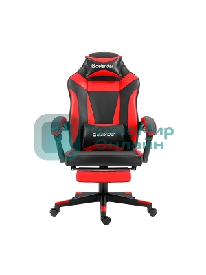 Кресло Defender CRUISER BLACK/RED черный/красный, экокожа, подставка для ног
