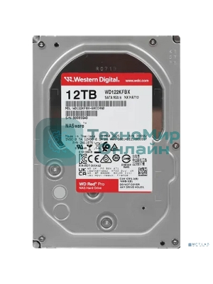 Жесткий диск WD SATA-III 12Tb WD122KFBX NAS Red Pro (7200rpm) 512Mb 3.5
