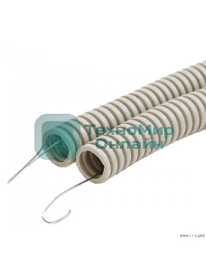 Труба гофрированная ПВХ DKC d20 мм с протяж. сер. (уп. 100 м)