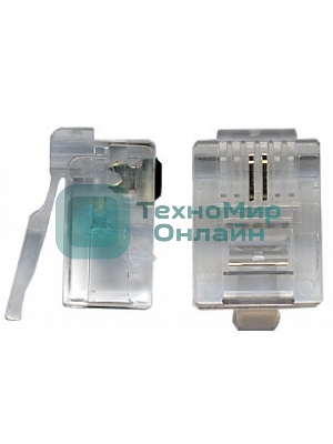 Коннектор RJ12 д/кабеля 2-ух контактный, 100 шт.