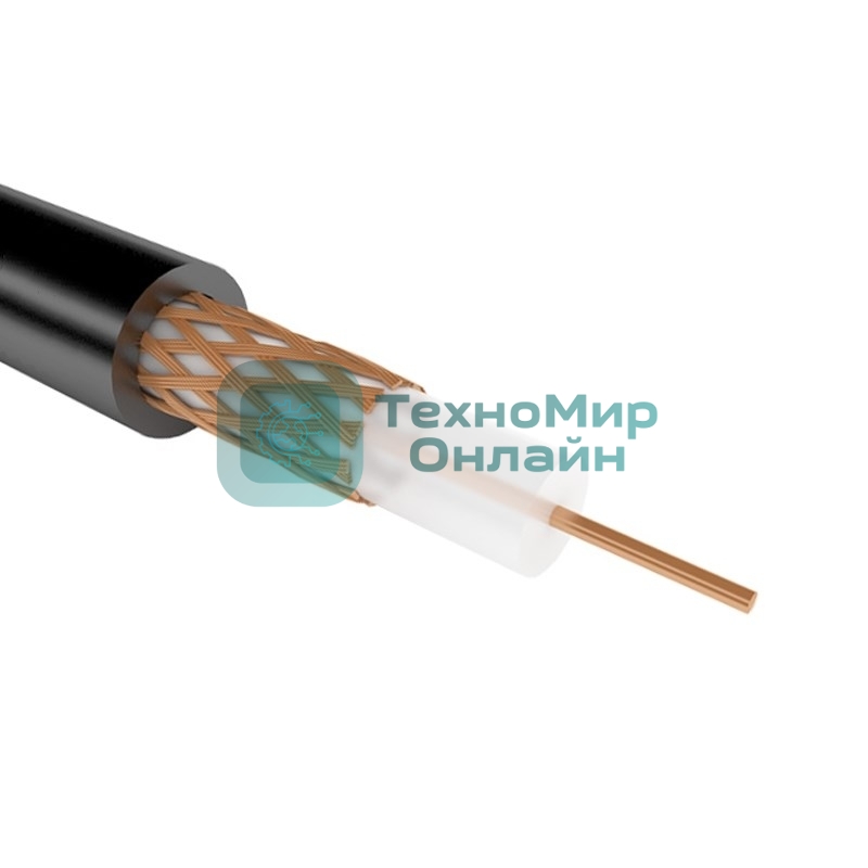 Кабель коаксиальный Rexant РК 75-4-15, бухта 200 м, черный