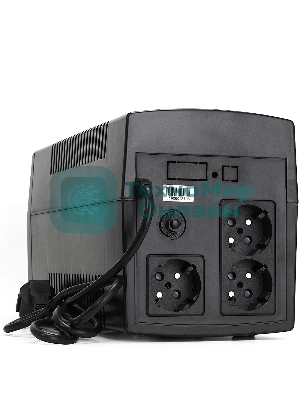Источник бесперебойного питания Crown CMU-1000X (1000VA/600w; Off-Line; 2 х Euro с резервным питанием и фильтрацией; 12V7AH х 2; Металл)