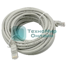 Патч-корд Buro Basic UTP 4 пары cat6 CCA molded 10м серый RJ-45 (m)-RJ-45 (m)