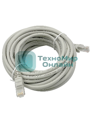 Патч-корд Buro Basic UTP 4 пары cat6 CCA molded 10м серый RJ-45 (m)-RJ-45 (m)