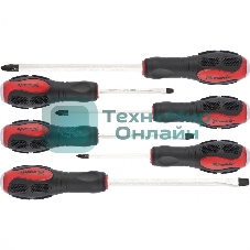 Набор отверток Matrix ударных 6шт. ph1x75 ph2x100 ph3x150 sl5x75 sl6x100 sl8x150 crv
