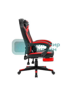 Кресло Defender CRUISER BLACK/RED черный/красный, экокожа, подставка для ног