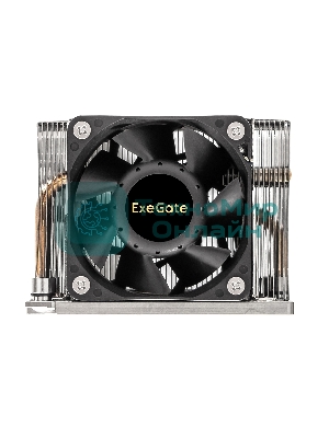 Кулер+направляющая планка ExeGate ESNK-P0068AP4.PWM.2U.3647.Cu + BKT-0126 (Al+Cu, 2U, 4 тепл. трубки, LGA3647, Square, TDP 205W, PWM, 2100-6800RPM, 2 ball bearing, 4pin, 52db, 430г, на винтах, с термопастой, в комплекте с направляющей планкой (back plate BKT-0126), RTL)