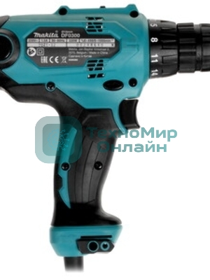 Дрель-шуруповерт Makita DF0300X1, 320Вт, 56 Нм, щеточный