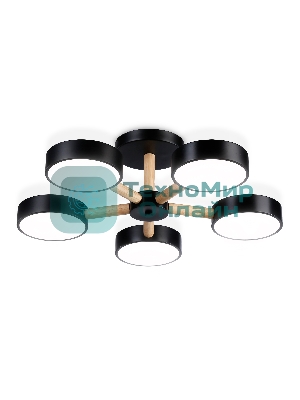 Светильник Ambrella light FL4828/5 BK черный 3000K-6400K 65W D580*160 (ПДУ ИК)