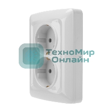 Розетка Kranz 2-ая DEA с/з с/у 16А белый (1/10/100)