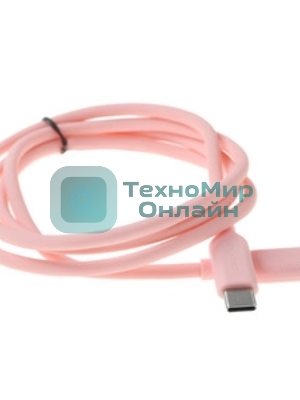 Кабель QUMO 32966 Type-C на Type-C, силиконовый, 1м, 3A, 60W, PD (розовый)