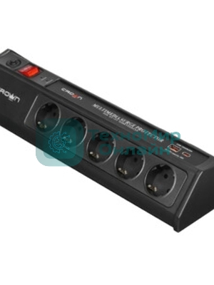 Сетевой фильтр CROWN CMPS-11 черный, 10 розеток, 3 м
