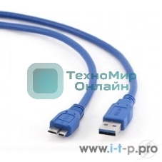 Кабель Gembird/Cablexpert USB 3.0 Pro, AM/microBM 9P, 0.5м, экран, синий