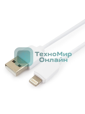 Кабель USB Гарнизон GCC-USB2-AP2-0.3M-W AM/Lightning, для iPhone5/6/7, IPod, IPad, 0.3м, белый, пакет