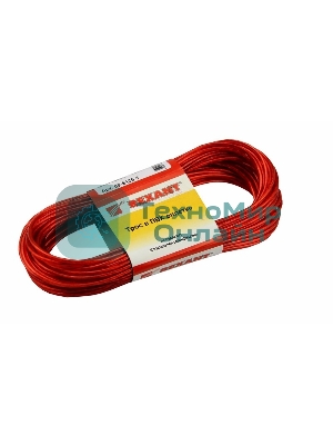 Трос стальной в ПВХ оплетке Rexant d=2,5 мм, красный (моток 20 м)