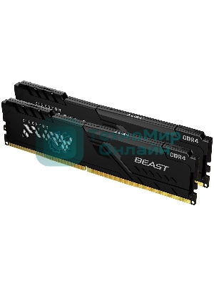 Оперативная память Kingston Fury Beast, DDR4, 64GB (2x32GB), 3200MHz, CL16, DIMM, черный