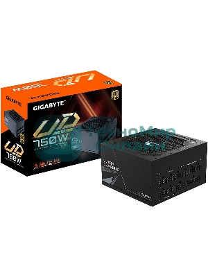 Блок питания Gigabyte ATX 750W GP-UD750GM 80+ gold 24+2x(4+4) pin APFC 120мм fan 8xSATA Cab Manag RTL