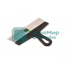 Шпатель из нержавеющей стали Сибртех 250 мм, зуб 6х6 мм, пластмассовая рукоятка