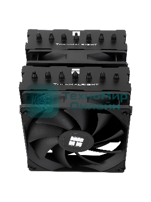 Кулер для процессора Thermalright Phantom Spirit 120 SE черный (4-pin PWM, 154mm, Ni/Cu, 7x6mm, 2x120мм, 66.17CFM, 25.6dBA, 1500RPM, S: 1200, 1700, 1851, 115X, AM4, AM5, silver, black)