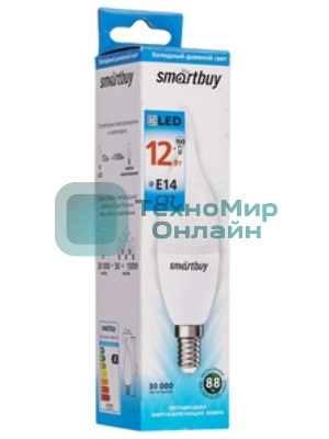 Лампа светодиодная Smartbuy 12W/6000/E14 (SBL-C37Can-12-60K-E14)