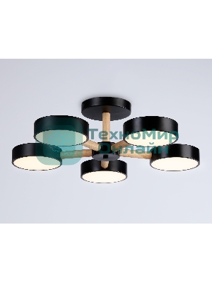Светильник Ambrella light FL4828/5 BK черный 3000K-6400K 65W D580*160 (ПДУ ИК)