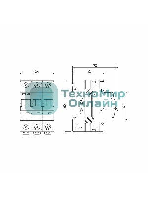 Автоматический выключатель Werkel 3P  50 A  C  6 kА W903P506