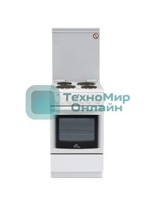 Плита электрическая De Luxe 5004.10э (кр)-001 белый, конфорок 4 шт, духовка 43 л, 50 см x 85 см x 50 см