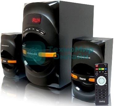 Акустическая система Dialog Progressive AP-210B BLACK 2.1, 30W+2*15W RMS, Bluetooth, USB+SD reader