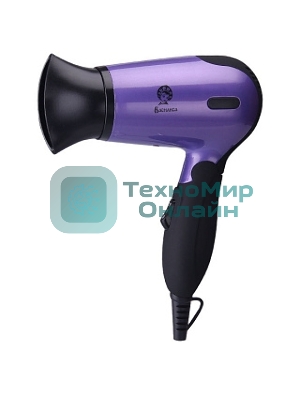 Фен Василиса ФН2-1400 фиолетовый/черный, 1400 Вт, компактный