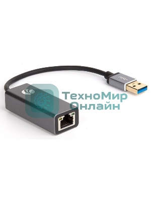 Кабель-переходник USB 3.0 (Am) --> LAN RJ-45 Ethernet 1000 Mbps, Aluminum Shell, VCOM DU312M