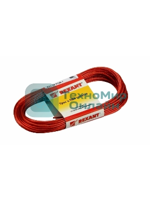 Трос стальной в ПВХ оплетке Rexant d=2,0 мм, красный (моток 20 м)