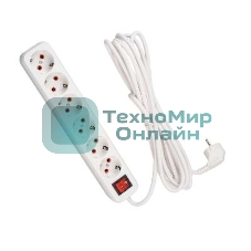 Удлинитель 6х5 м с заземл. 16А IP20 с выкл. Lezard 720-0605-602