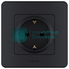 Розетка 2К+З немецкий стандарт 16А 250 В антрацит