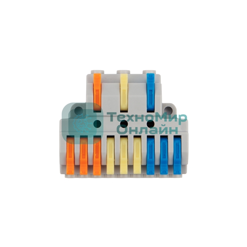 Клемма соединительная Rexant многоразовая быстрозажимная разветвительная, с монтажной площадкой (3х3) (50 шт./уп.)